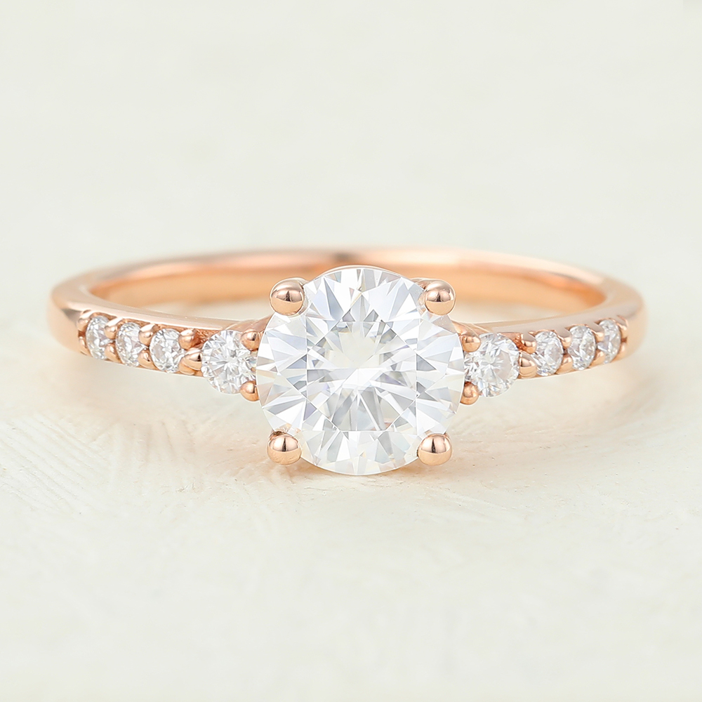 Juyoyo 1ct Moissanite Rose gold Engagement Ring