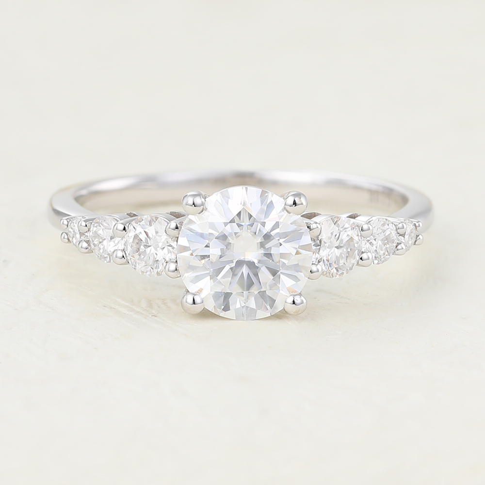 Juyoyo Unique Moissanite White gold Engagement Ring