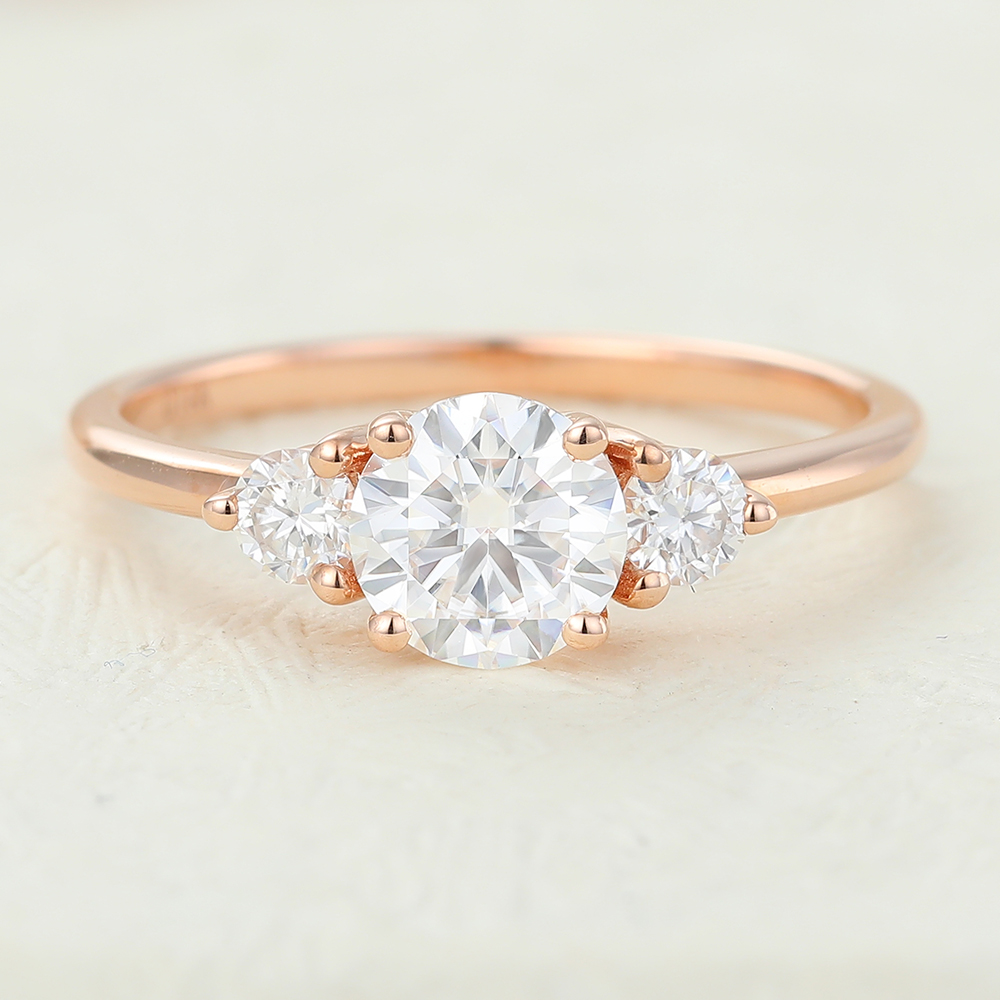 Juyoyo Unique Moissanite Rose gold Engagement Ring