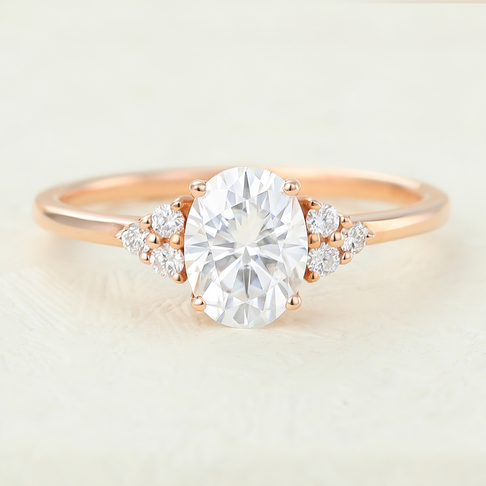 Juyoyo Oval Moissanite Rose gold Dainty Engagement Ring