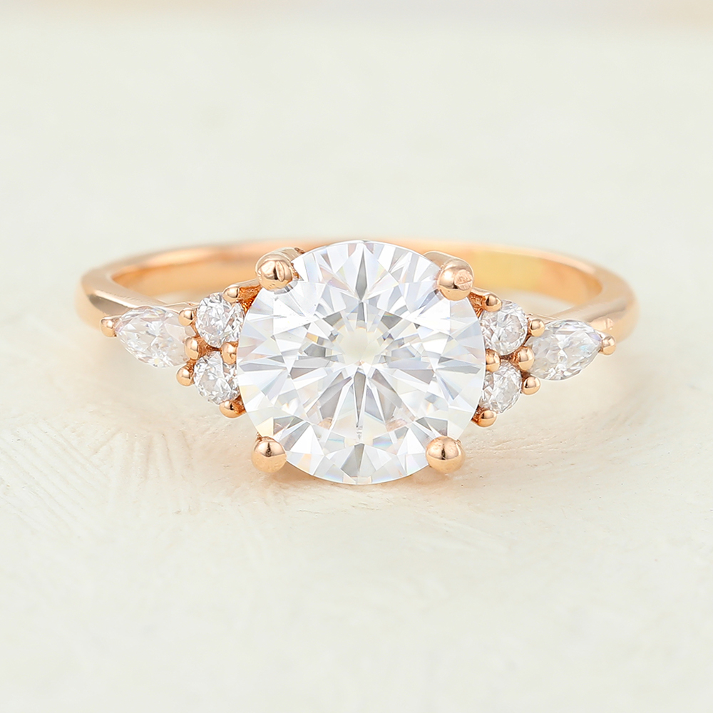 Juyoyo 7mm Moissanite Rose Gold Engagement Ring