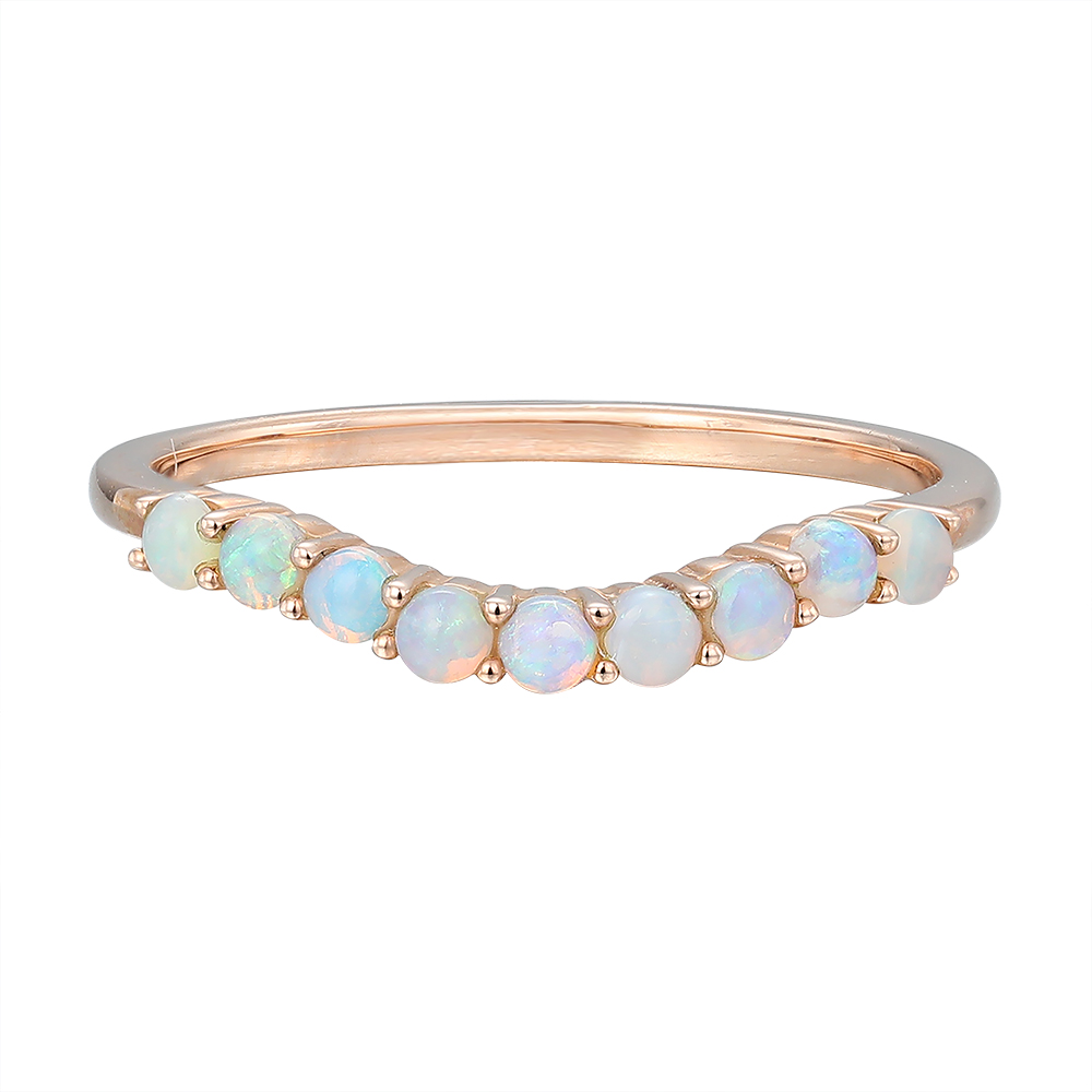 Juyoyo Opal Wedding Stacking Rings for Her