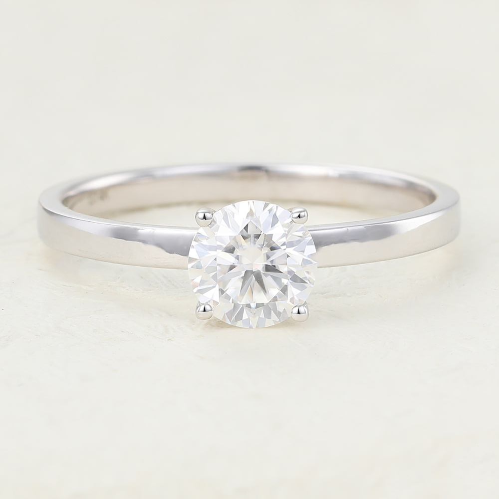 Juyoyo 1ct Moissanite White gold Dainty Engagement Ring