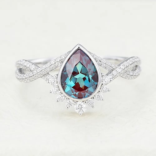 split shank alexandrite ring