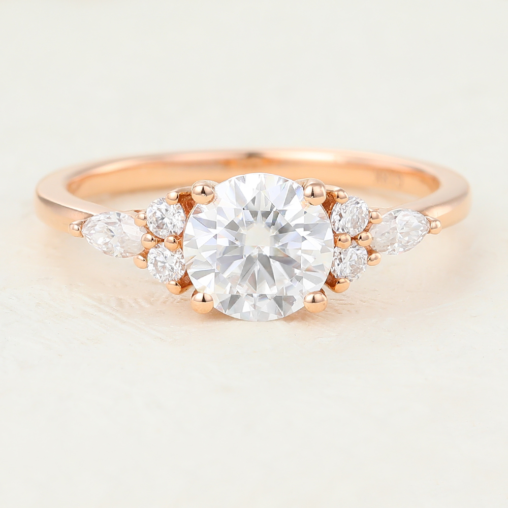 Juyoyo Moissanite Rose Gold Engagement Ring