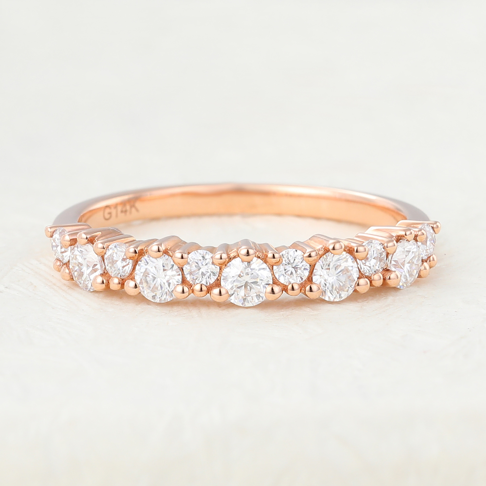 Juyoyo Rose gold moissanite wedding ring