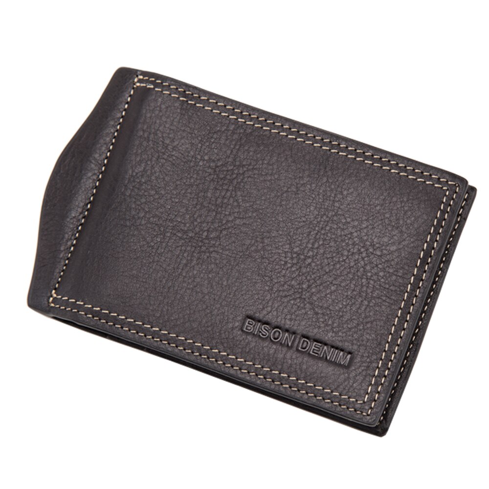 BISON DENIM Genuine Leather Mini Purse For Men W9348
