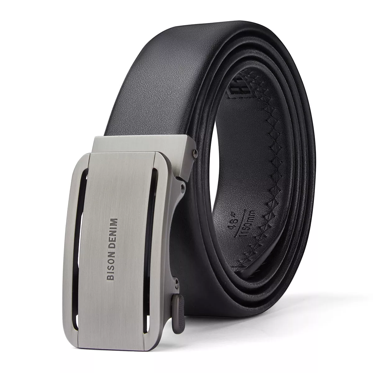 BISON DENIM Genuine Leather Automatic Buckle Belts N71693