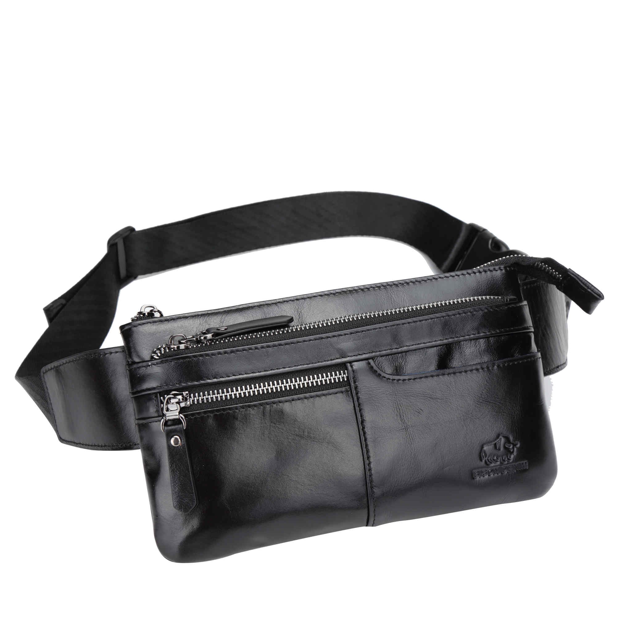 Genuine Leather Waist bag Ipad Mini Cowhide waist packbag W2443