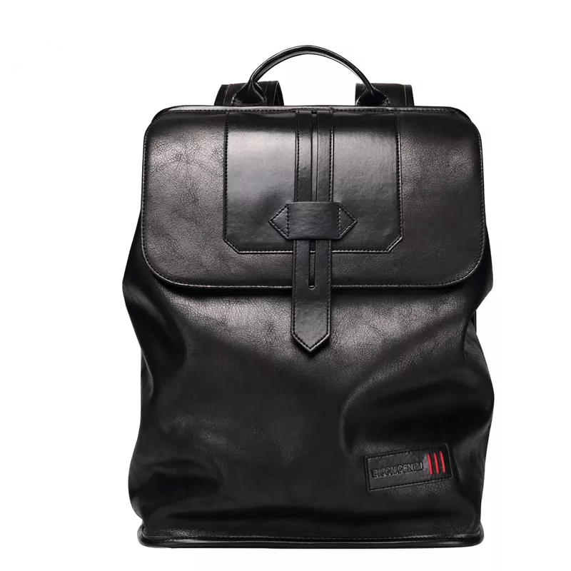 Leather Waterproof Men Backpack Casual Laptop Travel School Bags N2581