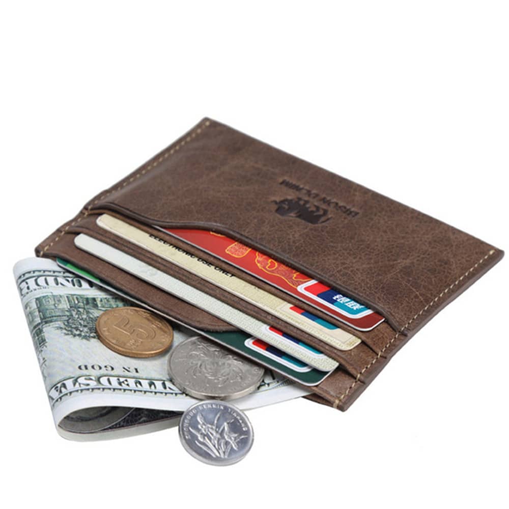 BISON DENIM Genuine Leather Card Holder Credit Cart Wallet W9315