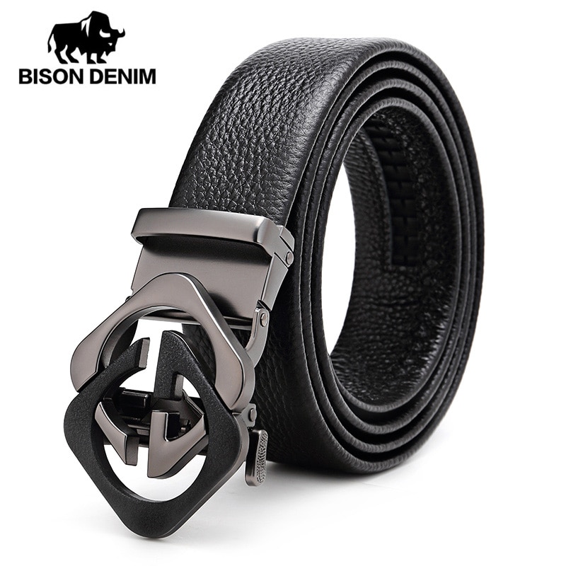BISON DENIM Automatic Buckle Genuine Leather  Belt N71485