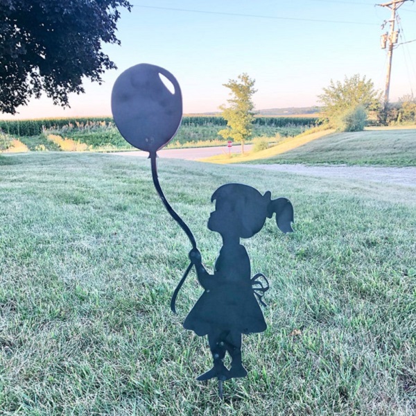 Balloon Girl - Garden Metal Art