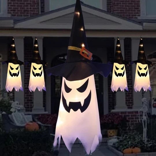 Halloween LED Flashing Light Hanging Ghost Decoration