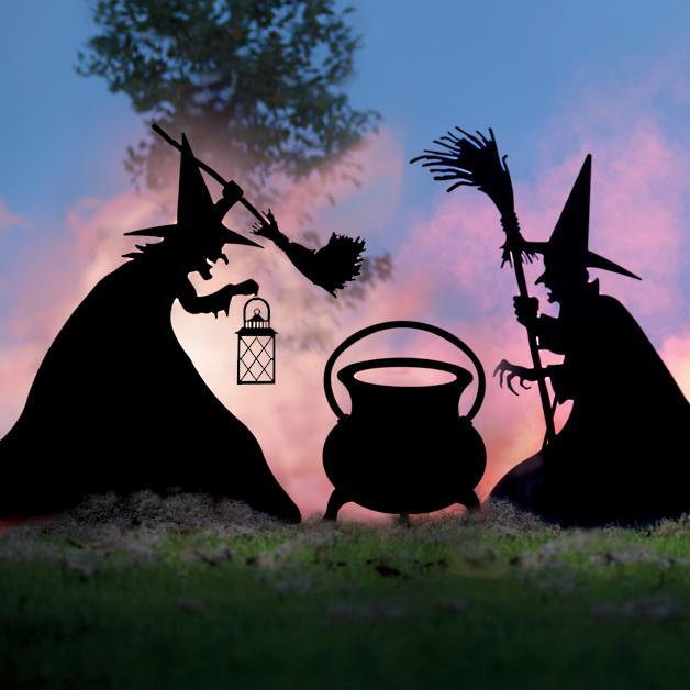 Halloween garden witch metal art