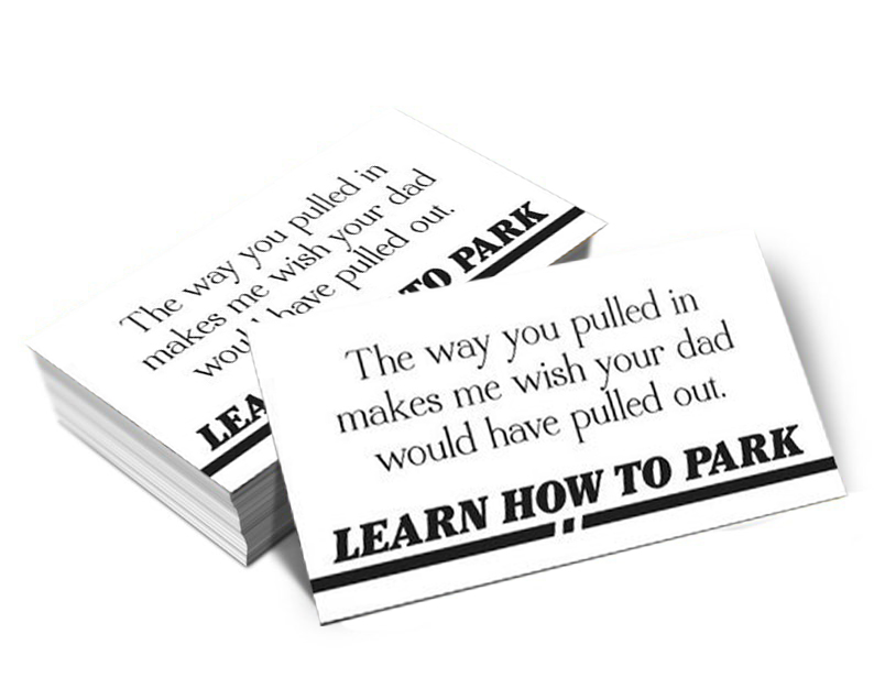 Funny Bad Parking Business Cards(Pack of 20)