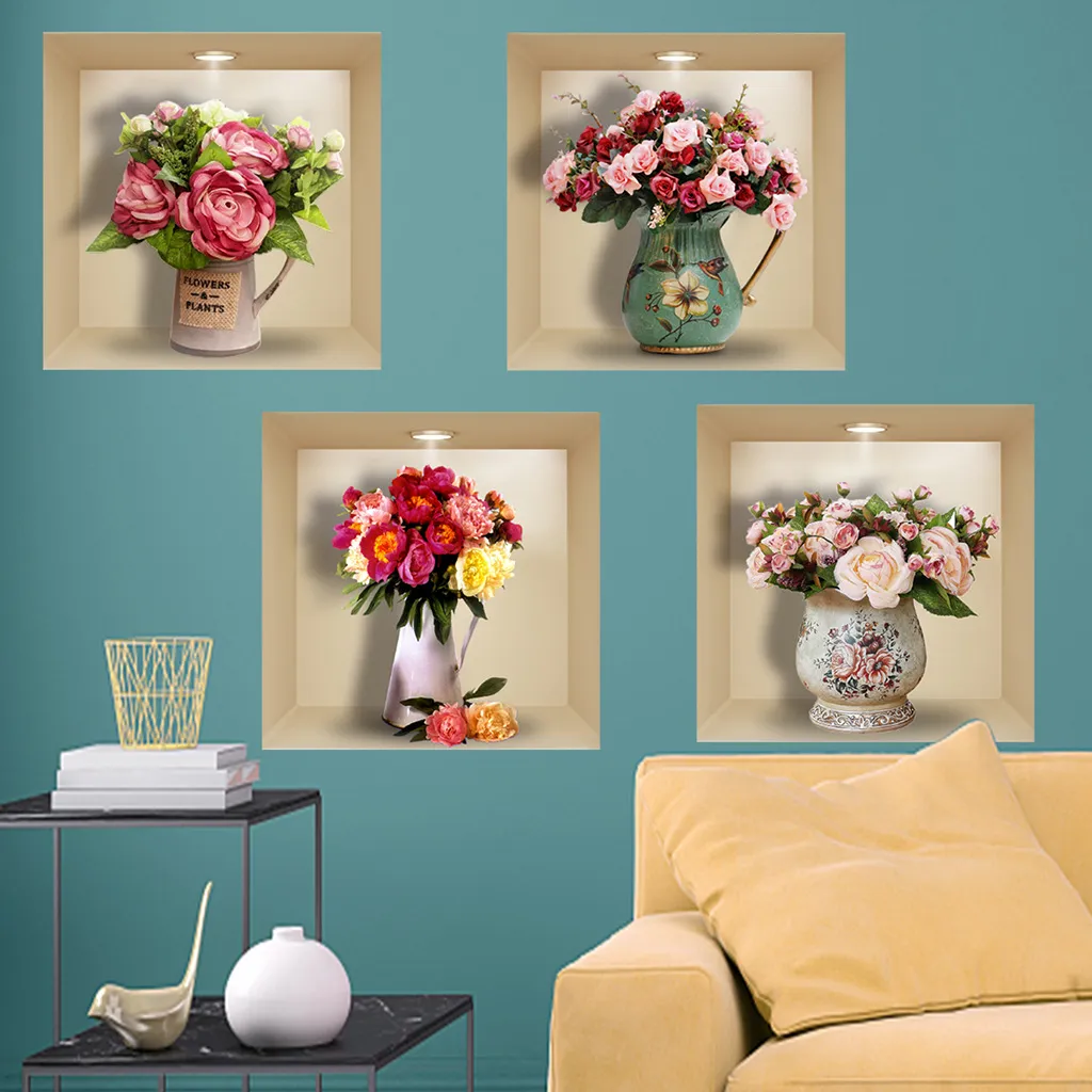 🔥Hot Sale 50% OFF-3D Flowers Vase Wall Sticker