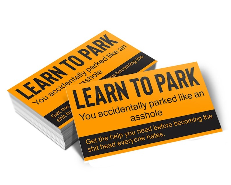 Funny Bad Parking Business Cards(Pack of 20)