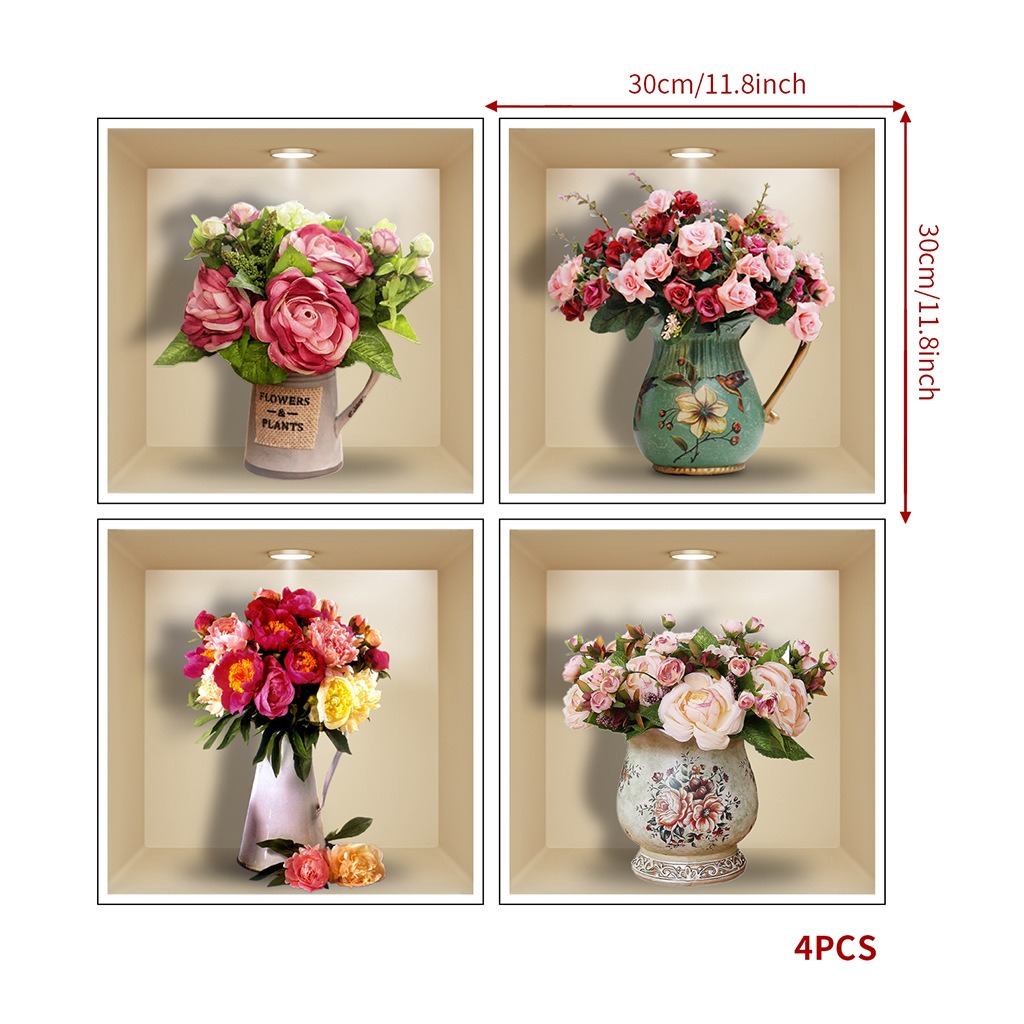 🔥Hot Sale 50% OFF-3D Flowers Vase Wall Sticker