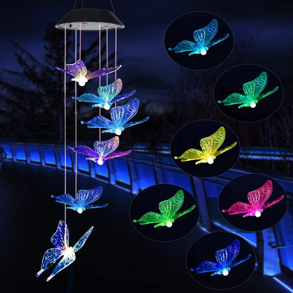 Outdoor solar wind chime lamp