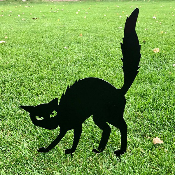 Black Cat Halloween Yard Art