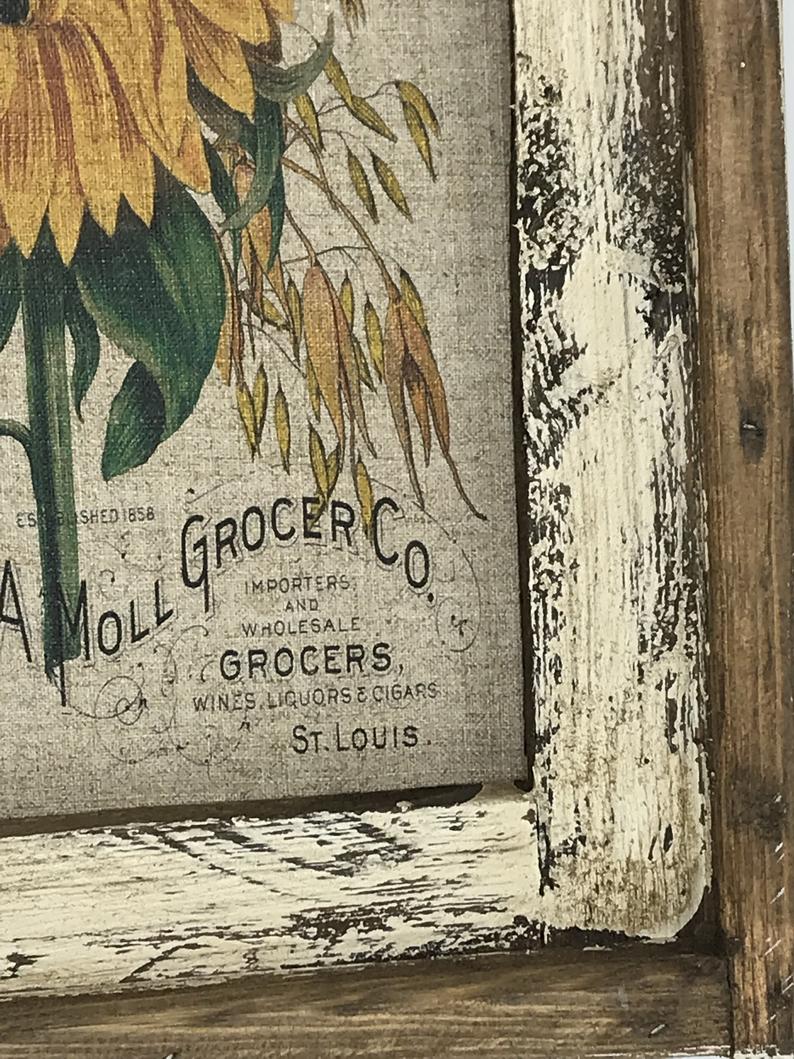 Sunflower Wall Art Rustic Farmhouse Decor