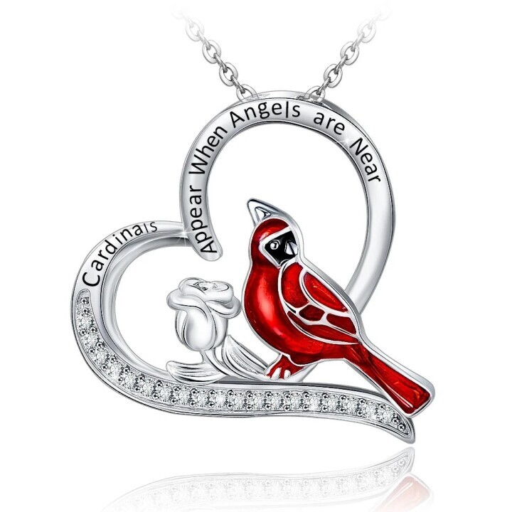 Cardinal Heart Pendant Necklace🎁The Best Gifts For Your Loved Ones💕