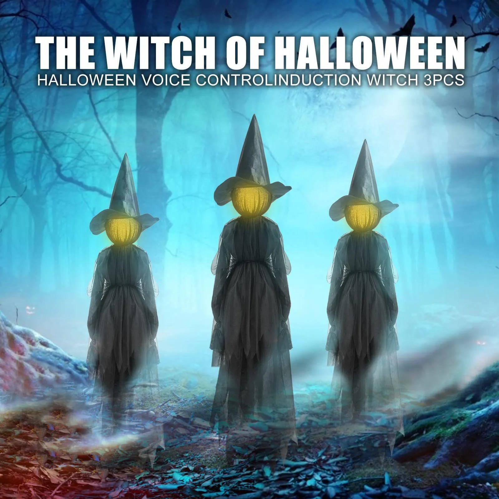 🎃HALLOWEEN PRESALE 50% OFF🎃-Screaming Witches Three Sisters(Voice Control )