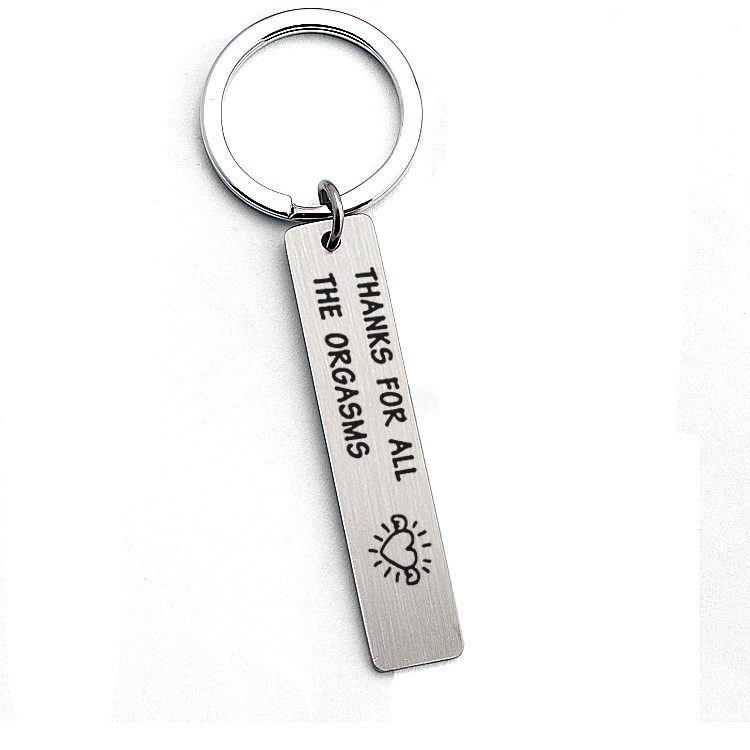 Naughty Keychain/Charm Couple Key Ring with letter pendant