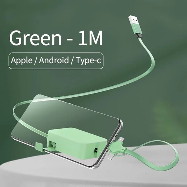 3 in 1 Rechargeable USB Fast Charging Cable & Mobile Stand