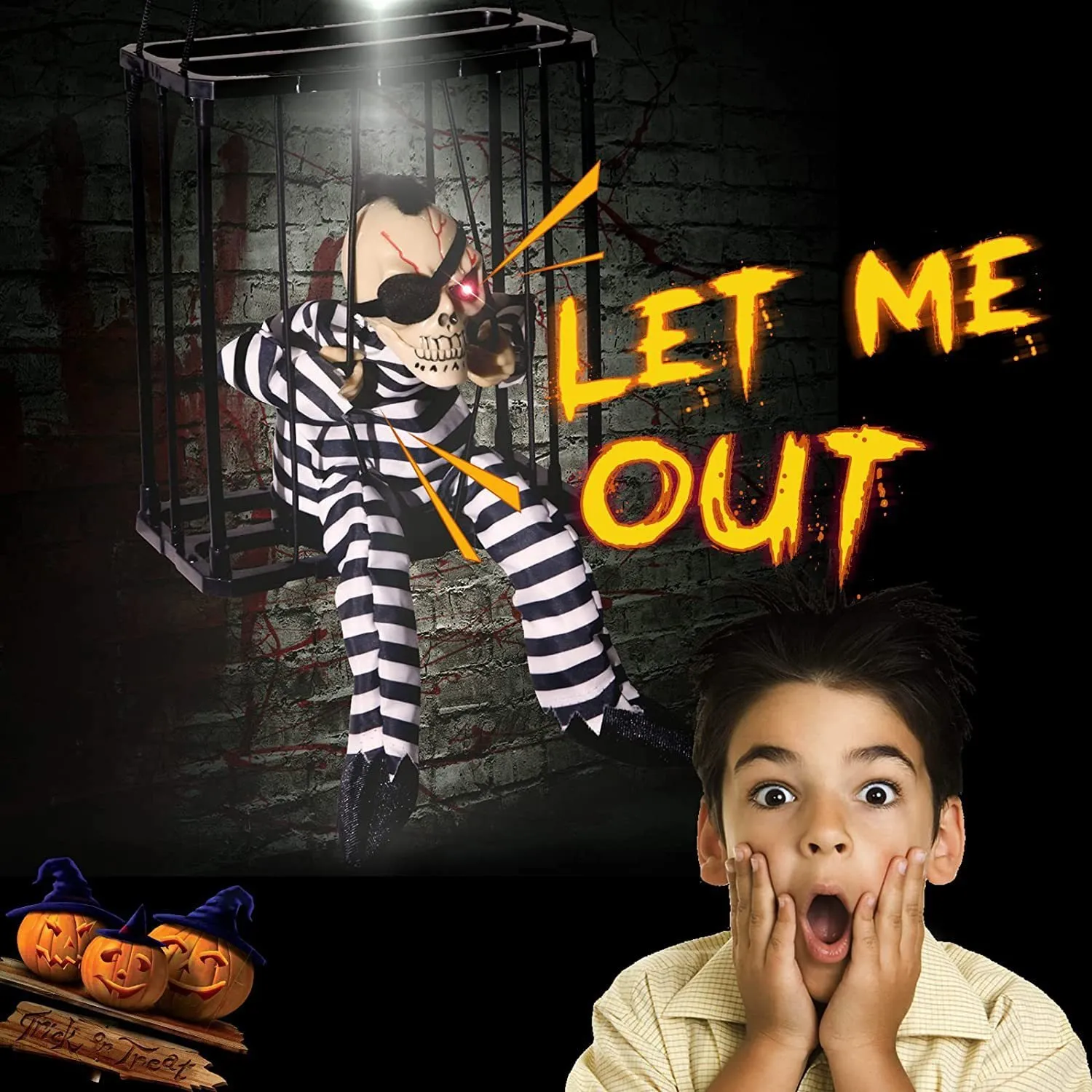 🎃Early Halloween Sale - Glowing Motion Skeleton Prisoner