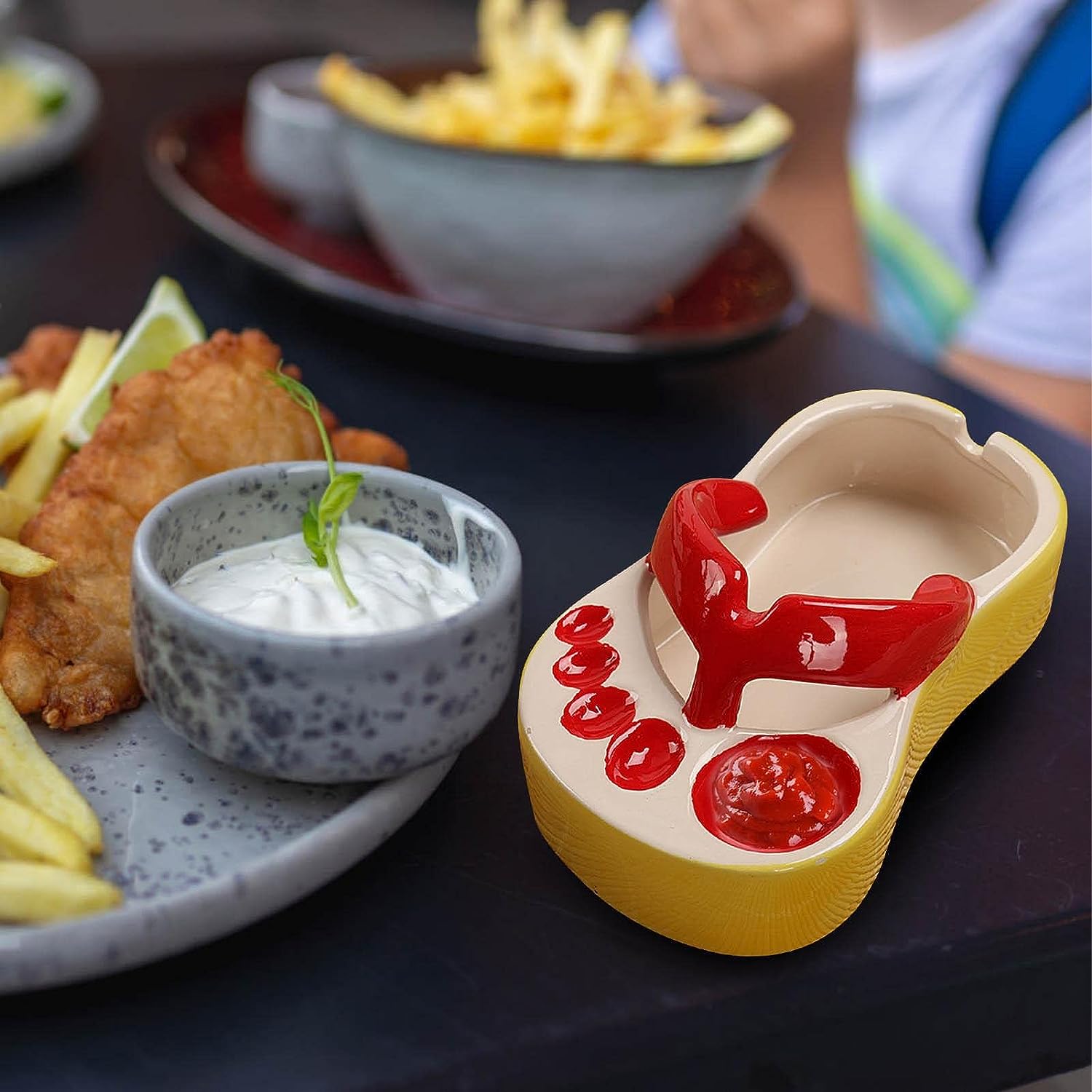 🤣Funny Ceramic Slippers-Mini Fries Plate & Ashtray