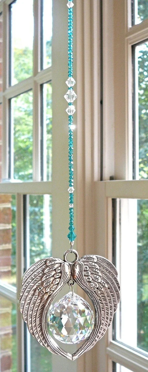 Angel Wings  Crystal and Pewter Wings Suncatcher