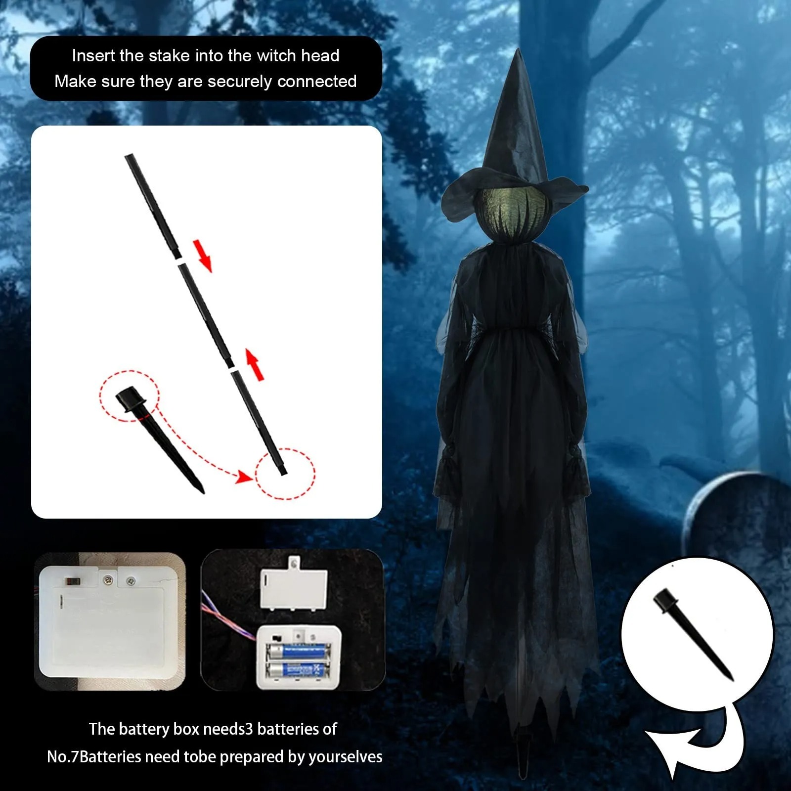 🎃HALLOWEEN PRESALE 50% OFF🎃-Screaming Witches Three Sisters(Voice Control )