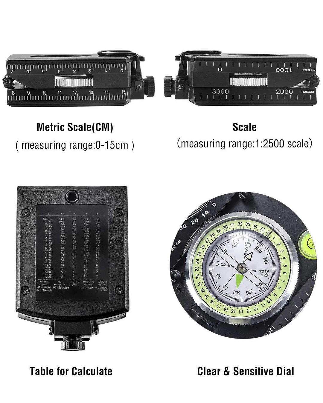 Multifunctional Aiming Navigation Compass with Inclinometer