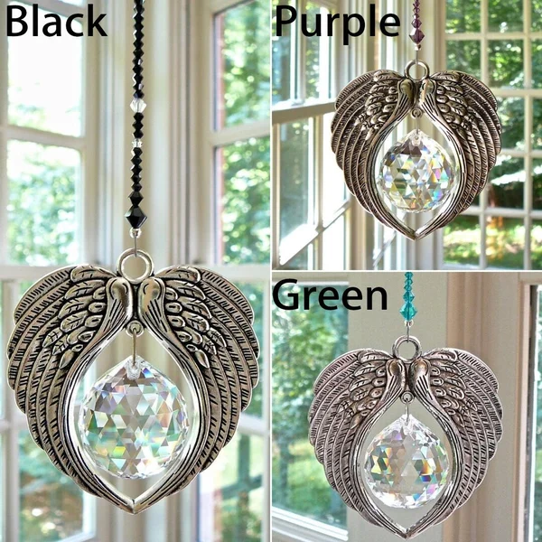 Angel Wings  Crystal and Pewter Wings Suncatcher