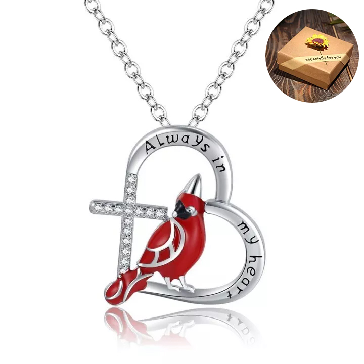 Cardinal Heart Pendant Necklace🎁The Best Gifts For Your Loved Ones💕