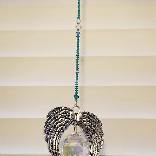 Angel Wings  Crystal and Pewter Wings Suncatcher