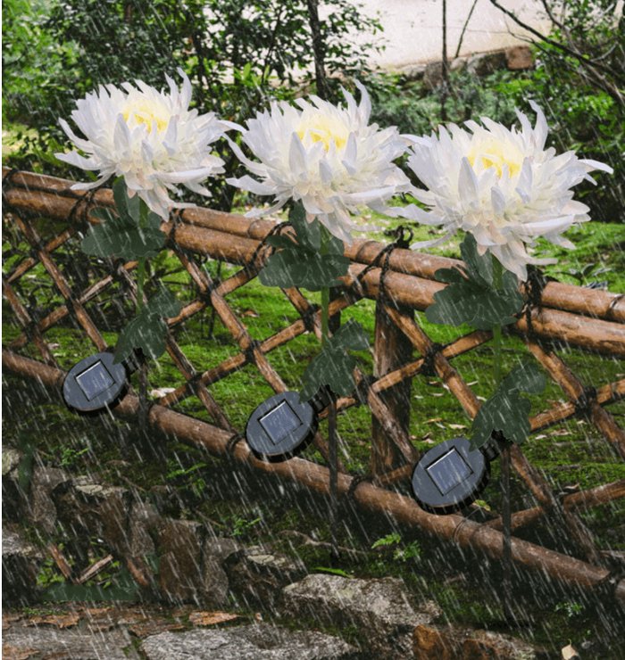 32" Chrysanthemum Solar Garden Stake LED