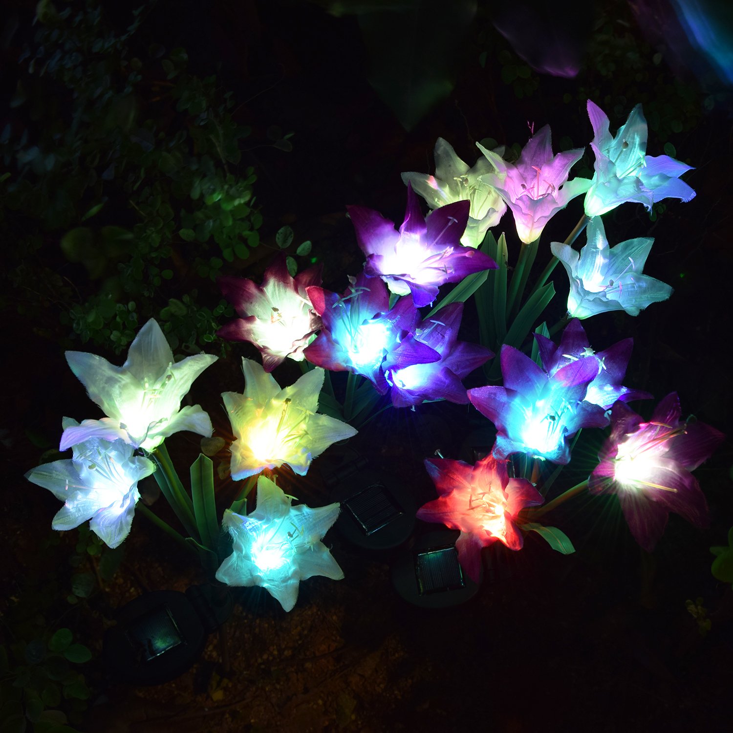 Solar Garden Lights-Lily Flower LED Stake Lights
