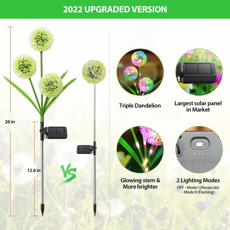 Solar Dandelion Garden Lights - IP65 Waterproof