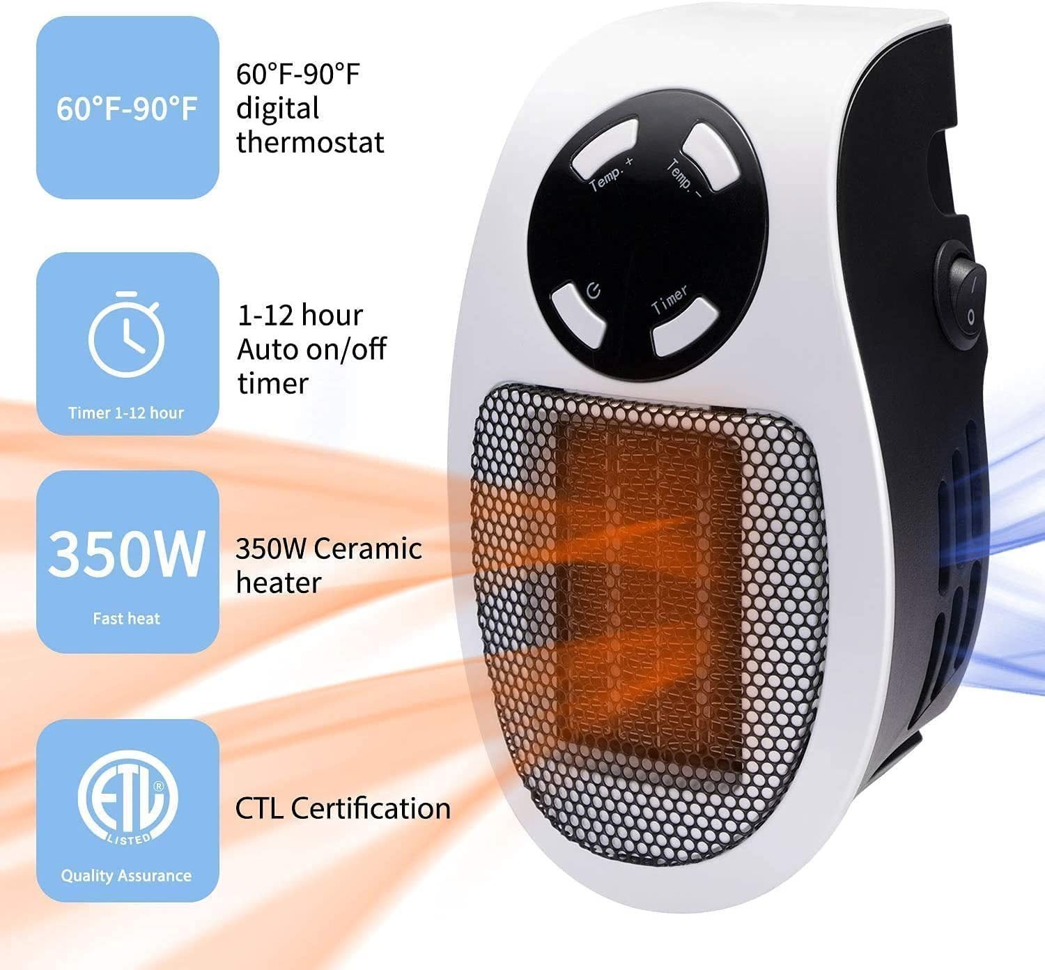 Compact Heater Wall Outlet Electric Heater