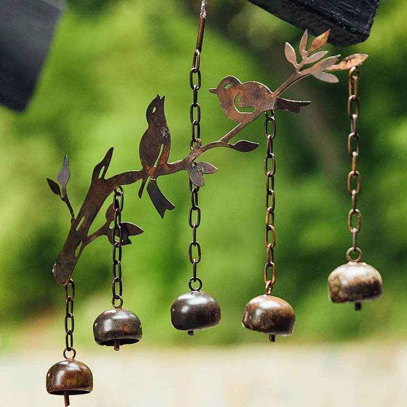 Flickering bell bird with  wind chimes