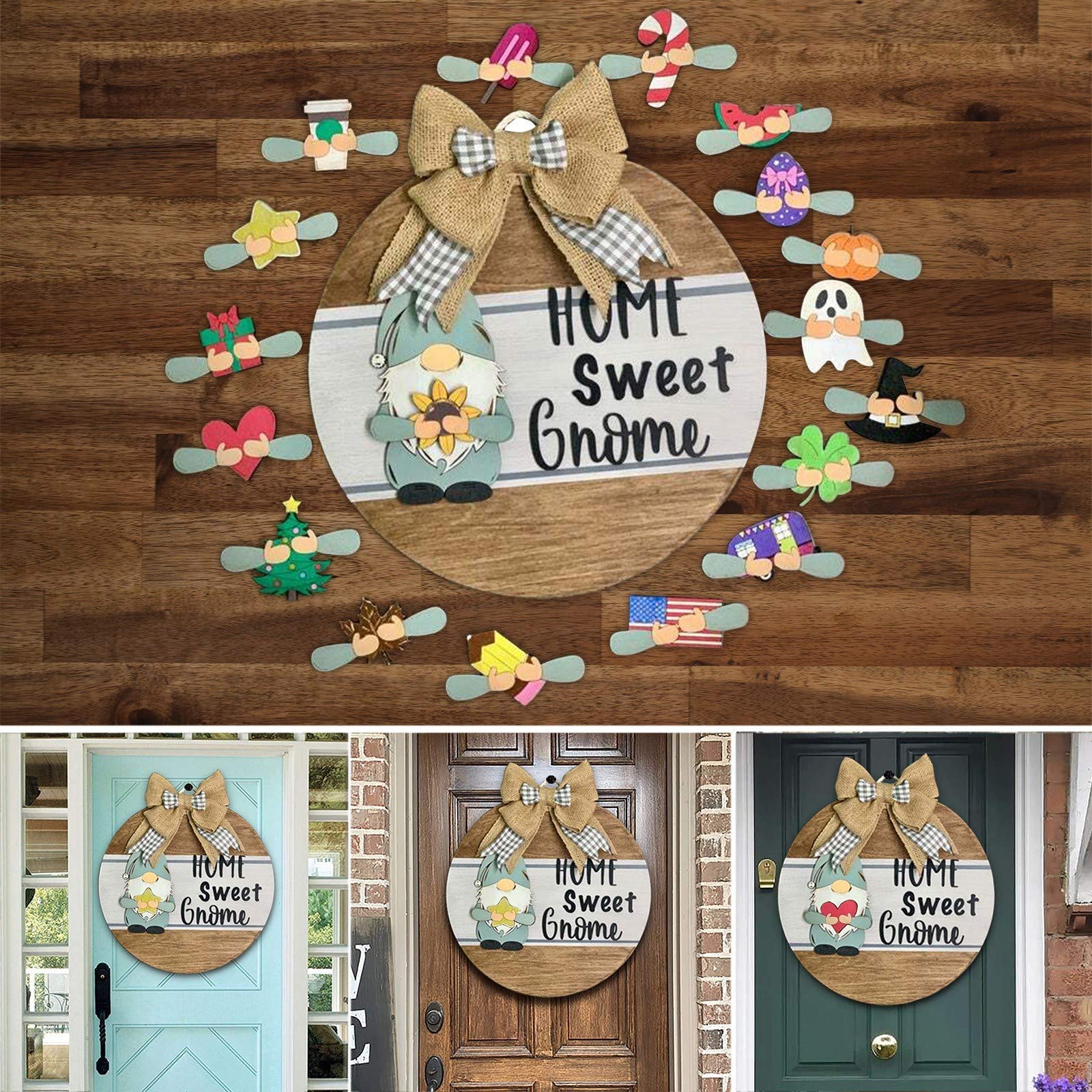 Cute Gnome Door Hanger(FRONT DOOR WREATH)