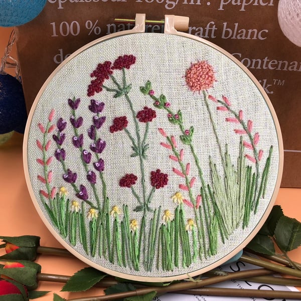 🎁Perfect Gift🌷Embroidery Hoop Flower Kit for Beginner