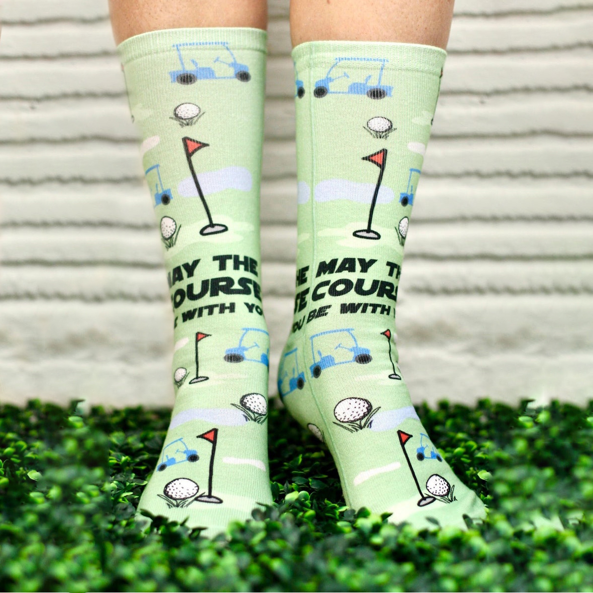 May The Course Be With You (Golf Pun) - Unisex Socks