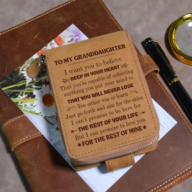 ❤️TO MY GRANDSON/SON - PREMIUM TOP-GRAIN COW LEATHER CARD WALLET