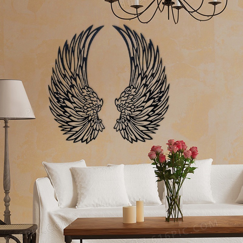 Angel Wings Metal Wall Art With Led Lights