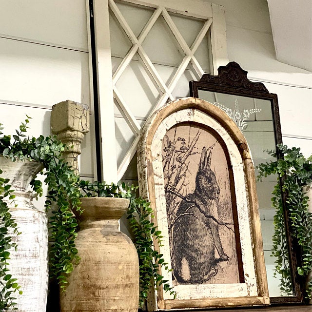 Rabbit Wall Art Rustic Farmhouse Decor