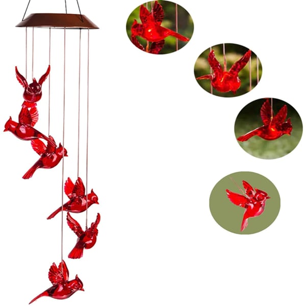 Last Day 50% OFF - Solar Cardinal Wind Chime Light